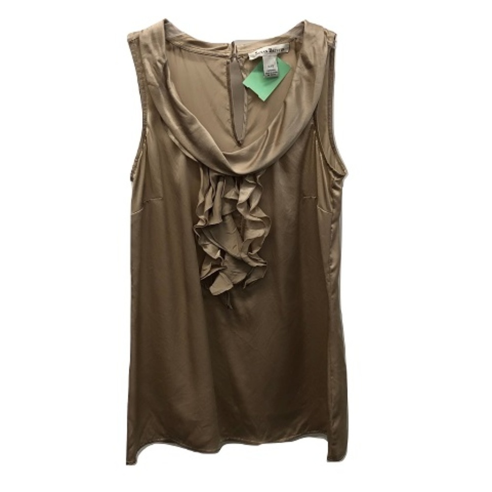 Susan Bristol Gold Silk Tank, Size XXS